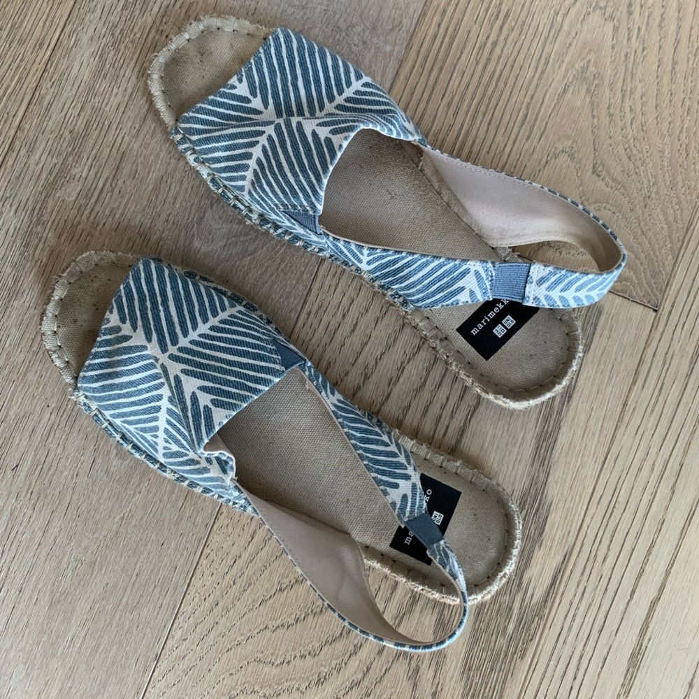 Marimekko espadrilles in sling back style, used